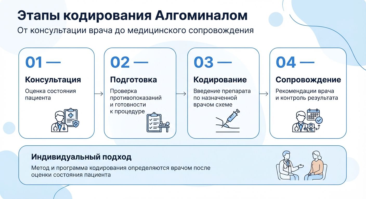 Кодирование препаратом «Алгоминал» в Искитиме инфографика